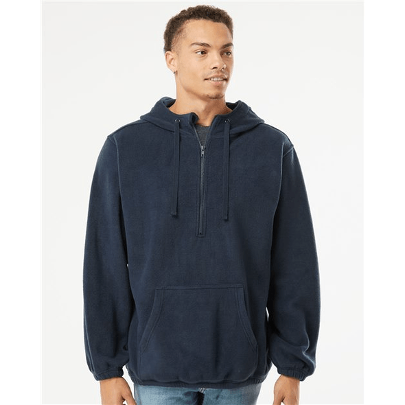 Burnside | Polar Fleece Quarter-Zip Scuba Hooded Pullover Printing