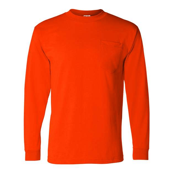 Bayside | T-shirt à manches longues 50/50 de fabrication américaine avec poche Bayside | T-shirt à manches longues 50/50 de fabrication américaine avec poche