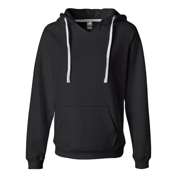 J. America | Sudadera con capucha y cuello en V de gamuza para mujer J. America | Sudadera con capucha y cuello en V de gamuza para mujer