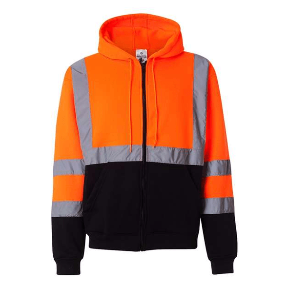Kishigo | Sudadera con capucha y cremallera completa de alta visibilidad Kishigo | Sudadera con capucha y cremallera completa de alta visibilidad