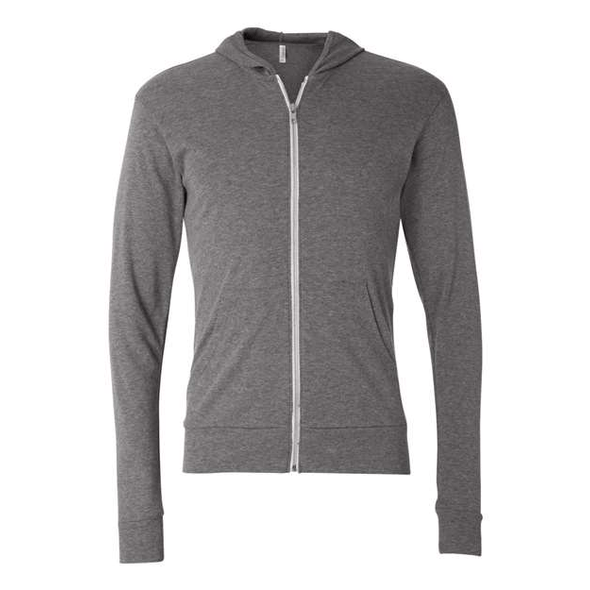 BELLA + CANVAS | Unisex Triblend Lightweight Full-Zip Hooded Long Sleeve Tee BELLA + CANVAS | Unisex Triblend Lightweight Full-Zip Hooded Long Sleeve Tee