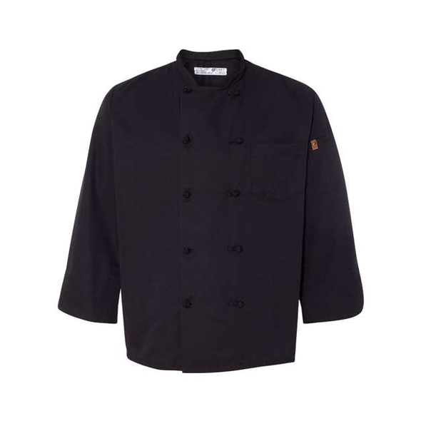 Chef Designs | Chaqueta De Chef Negra Con Botones De Nudo Chef Designs | Chaqueta De Chef Negra Con Botones De Nudo