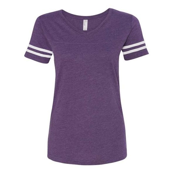 LAT, Women's Football V-Neck Fine Jersey Tee Printing: From $10.64