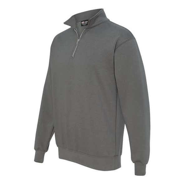 Bayside Quarter-Zip Pullover Sweatshirt in Charcoal, Size X-Large Cotton/Polyester