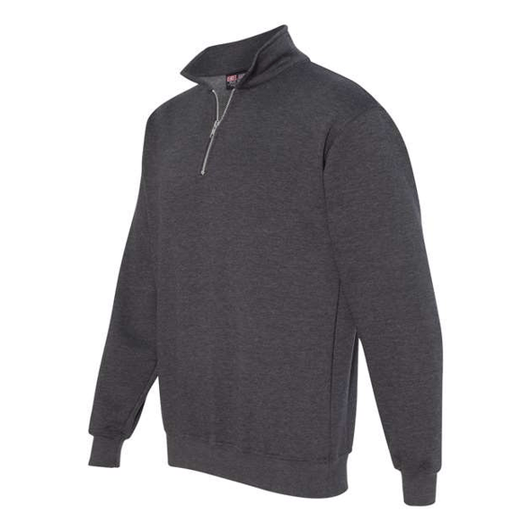 Bayside Quarter-Zip Pullover Sweatshirt in Charcoal, Size X-Large Cotton/Polyester