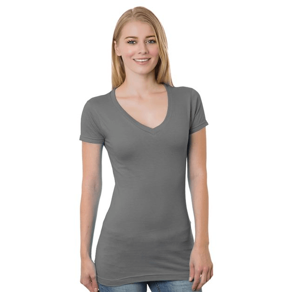 Bayside | Camiseta con cuello en V para mujer hecha en EE. UU. Bayside | Camiseta con cuello en V para mujer hecha en EE. UU.