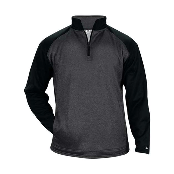 Badger | Pull-over zippé ton sur ton sport chiné Badger | Pull-over zippé ton sur ton sport chiné