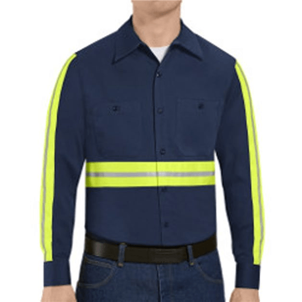 Red Kap | Camisa de trabajo de algodón de manga larga con visibilidad mejorada Red Kap | Camisa de trabajo de algodón de manga larga con visibilidad mejorada