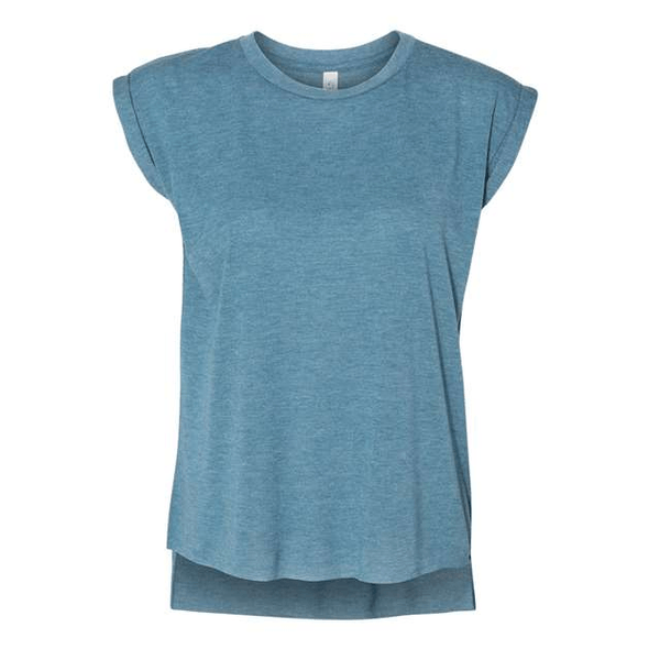 BELLA + CANVAS | Camiseta musculosa con puños enrollados fluidos para mujer BELLA + CANVAS | Camiseta musculosa con puños enrollados fluidos para mujer