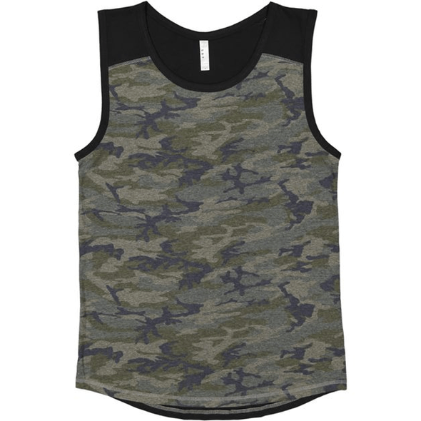 LAT | Camiseta de jersey fino con contraste en la espalda LAT | Camiseta de jersey fino con contraste en la espalda