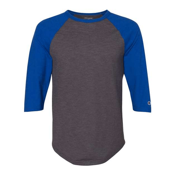 Champion Raglan Baseball T-Shirt Oxford Grey/Purple / S