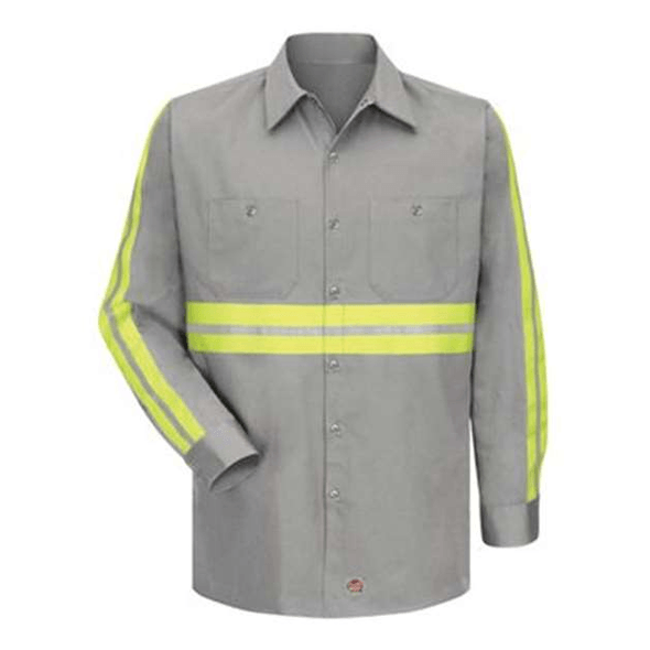 Red Kap | Camisa de trabajo de algodón de visibilidad mejorada Tallas largas