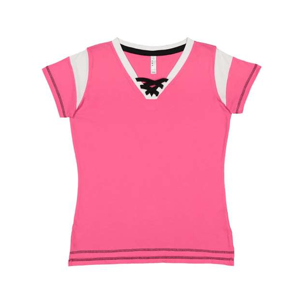 LAT | Women's Lace Up Fine Jersey Tee LAT | Women's Lace Up Fine Jersey Tee