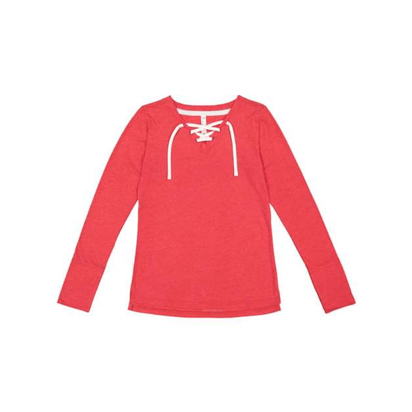 LAT | Women's Fine Jersey Lace-Up Long Sleeve T-Shirt LAT | Women's Fine Jersey Lace-Up Long Sleeve T-Shirt