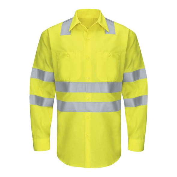 Red Kap | Camisa de trabajo de manga larga mejorada y de alta visibilidad