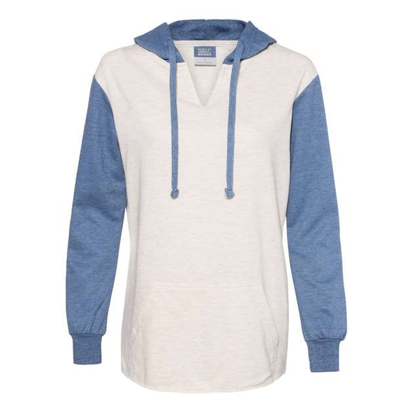 MV Sport | Women’s French Terry Hooded Pullover with Colorblocked Sleeves