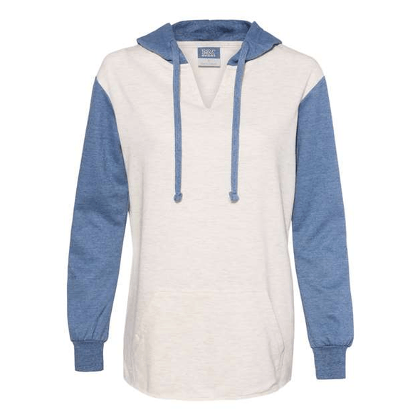 MV Sport | Women’s French Terry Hooded Pullover with Colorblocked Sleeves MV Sport | Women’s French Terry Hooded Pullover with Colorblocked Sleeves