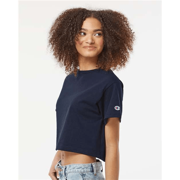 Custom Champion Women's Heritage Jersey Crop T-Shirt