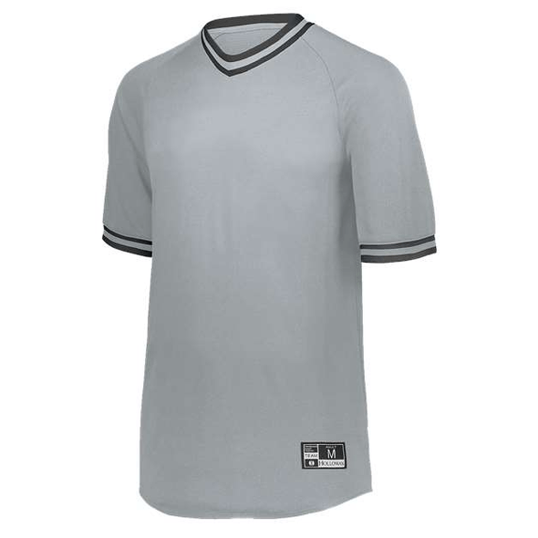 Holloway Retro V Neck Baseball Jersey - Vegas Gold/White/Black (M)