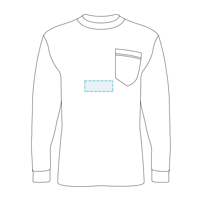 Bayside | T-shirt à manches longues 50/50 de fabrication américaine avec poche - Broderie - 1