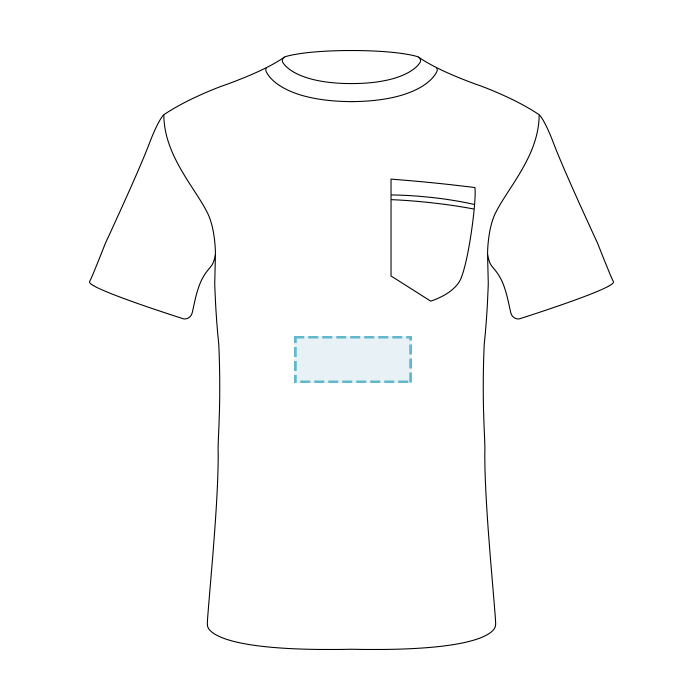 Bayside | Camiseta de manga corta 50/50 hecha en EE. UU. Con bolsillo - Bordado - 1