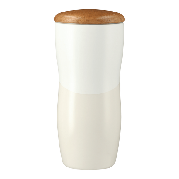 Reno Double Wall Ceramic Tumbler w/Wood Lid 10oz Reno Double Wall Ceramic Tumbler w/Wood Lid 10oz