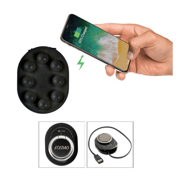 Cling Suction Wireless Charging Pad w/ Phone Ring Cling Suction Wireless Charging Pad w/ Phone Ring
