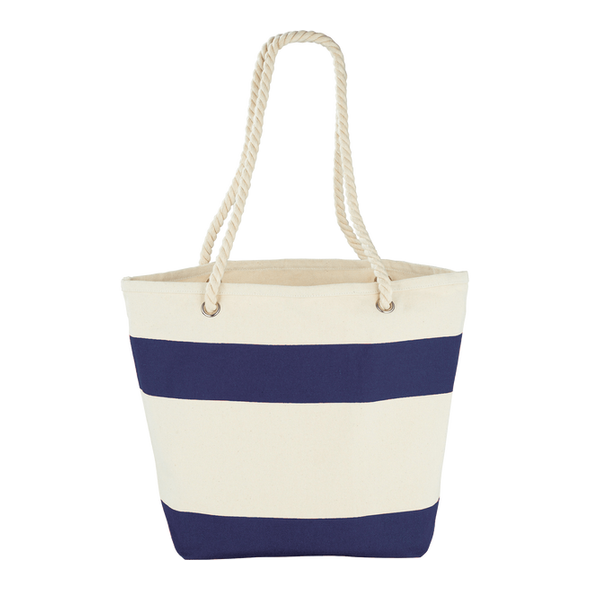 Capri Stripes 12oz Cotton Canvas Shopper Tote Capri Stripes 12oz Cotton Canvas Shopper Tote