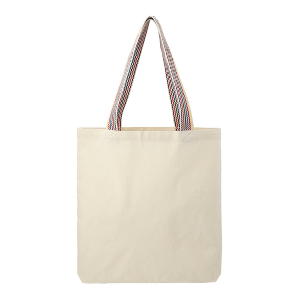 Bolsa tote de algodón reciclado para eventos de 6 oz Rainbow Bolsa tote de algodón reciclado para eventos de 6 oz Rainbow