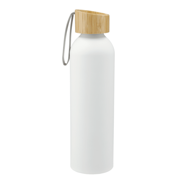 Botella deportiva de aluminio con tapa de bambú de 20 oz Ryze Botella deportiva de aluminio con tapa de bambú de 20 oz Ryze