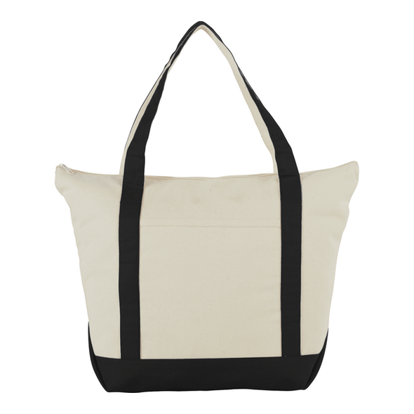 Bolsa tote náutica con lienzo de algodón con cremallera clásica de 12 oz Bolsa tote náutica con lienzo de algodón con cremallera clásica de 12 oz