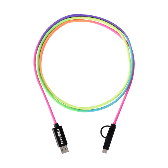 Cable de carga trenzado 3-en-1 Hit Rainbow de 3 ft. Cable de carga trenzado 3-en-1 Hit Rainbow de 3 ft.