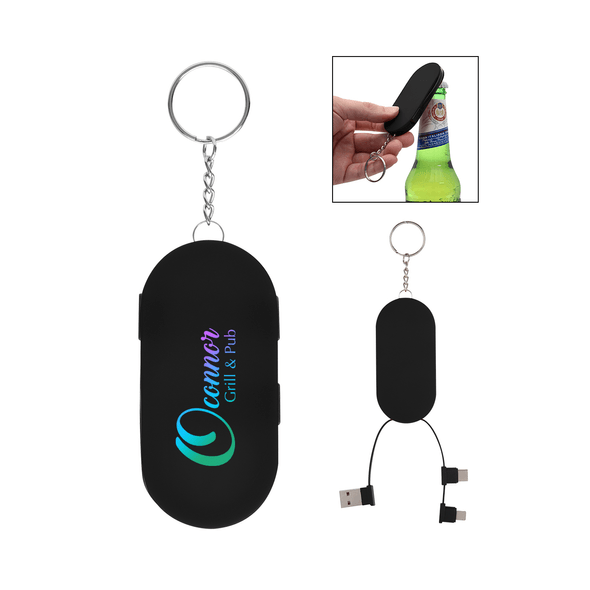 Cable cargador y abrebotellas Hit Hideaway 3-en-1 Cable cargador y abrebotellas Hit Hideaway 3-en-1