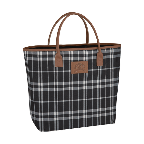 Personalized Black & White Checkered Tote