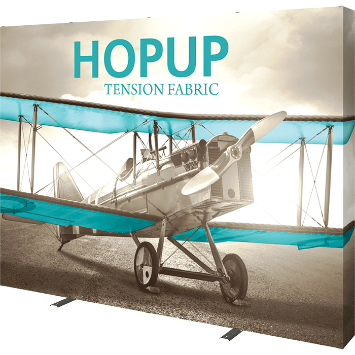 Hopup™ 10Ft Straight Full Heigh Push-Fit Tension Fabric Display Hopup™ 10Ft Straight Full Heigh Push-Fit Tension Fabric Display